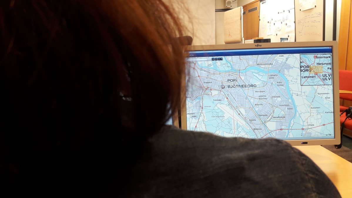 Porin kartta tietokoneen näytöllä