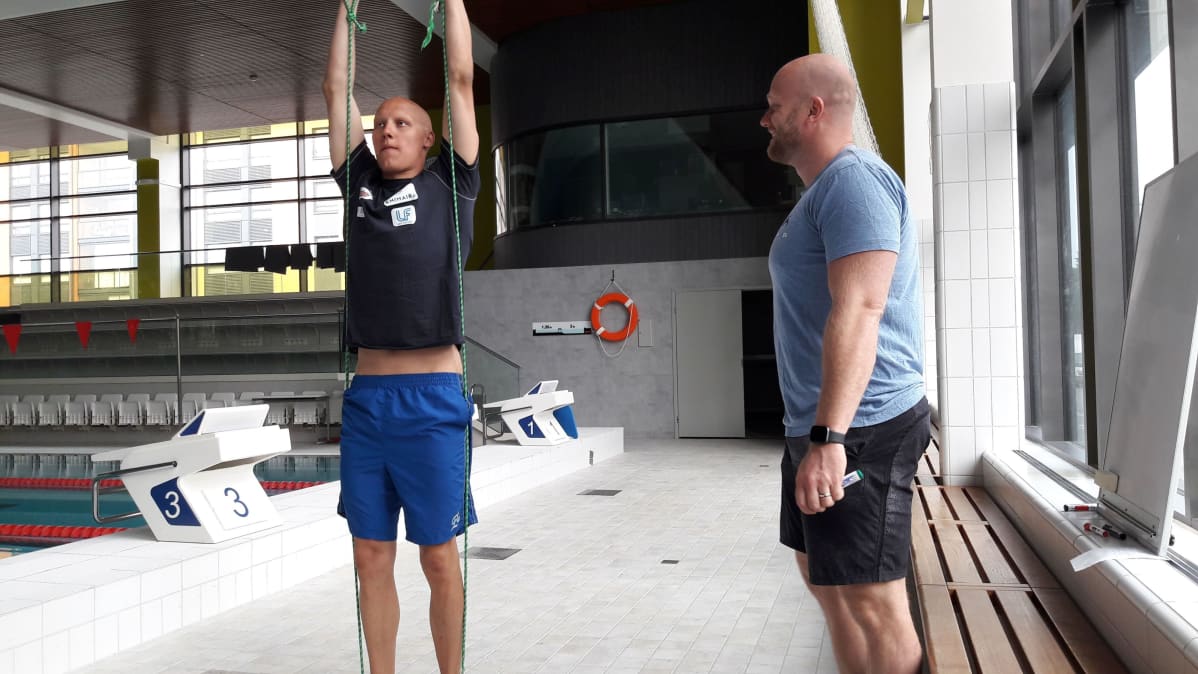 Matti Mattsson ja valmentaja Eetu Karvonen