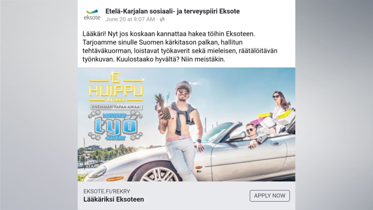 Eksoten rekrytointimainos