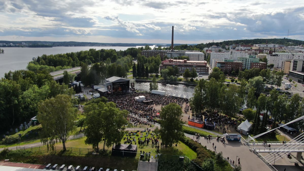 Sauna Open Air -festivaalin alue ilmasta kuvattuna