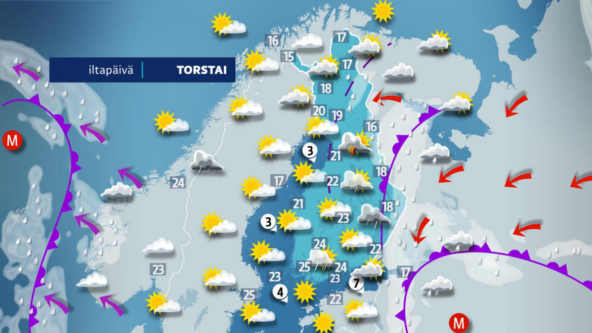 Torstain sääkartta.