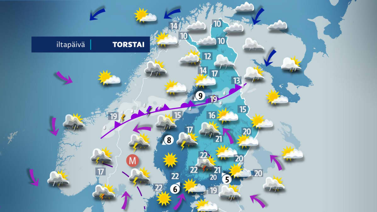 Torstain sääkartta.
