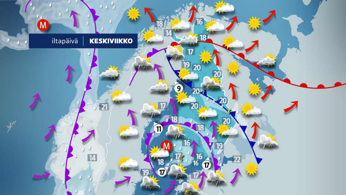 Keskiviikkoiltapäivän sää
