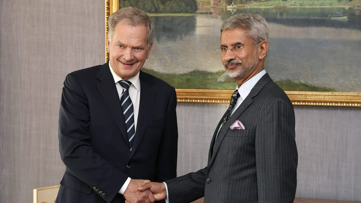 Presidentti Sauli Niinistö vastaanotti Intian ulkoministerin Subrahmanyam Jaishankarin presidentinlinnassa tänään 20. syyskuuta.