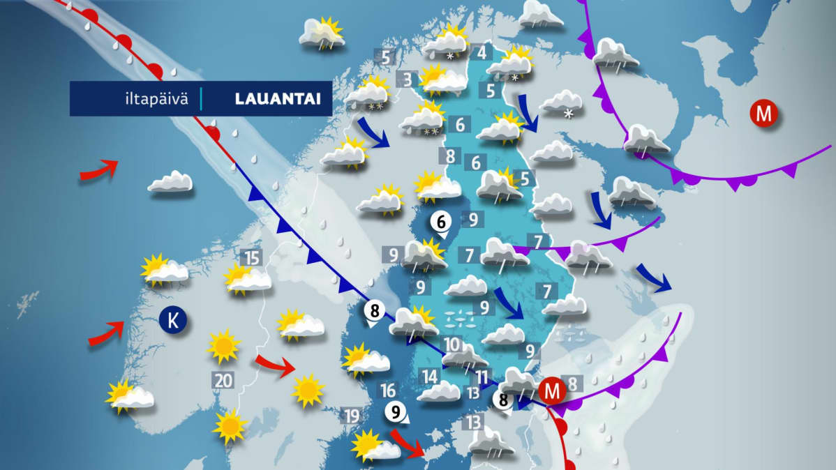 lauantai iltapäivän sää