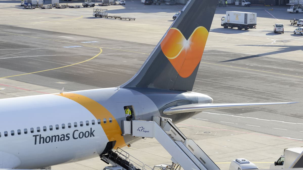Thomas Cook -yhtiön kone Frankfurtin kentällä Saksassa 23. marraskuuta 2017.