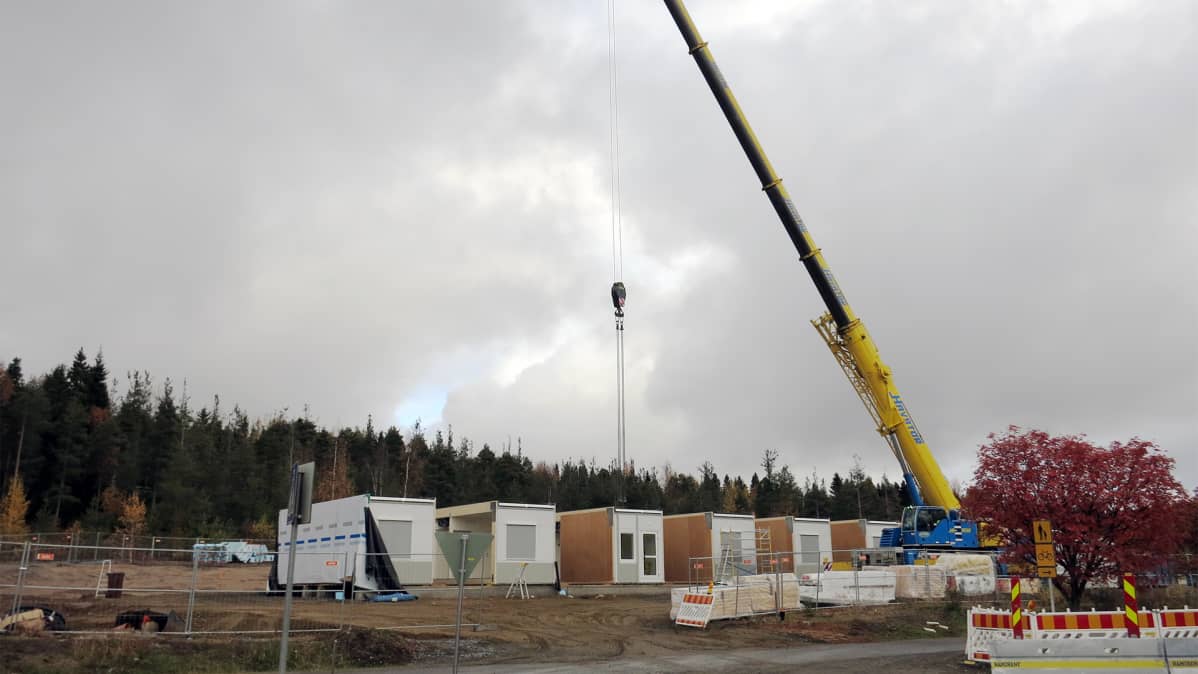 Rovaniemen kaupungin teknisen toimen toimistoparakki rakenteilla