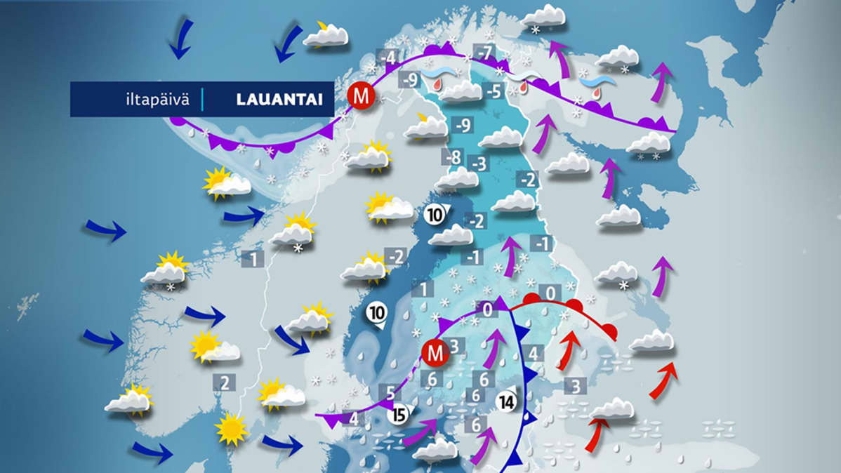 Lauantain sääennuste.