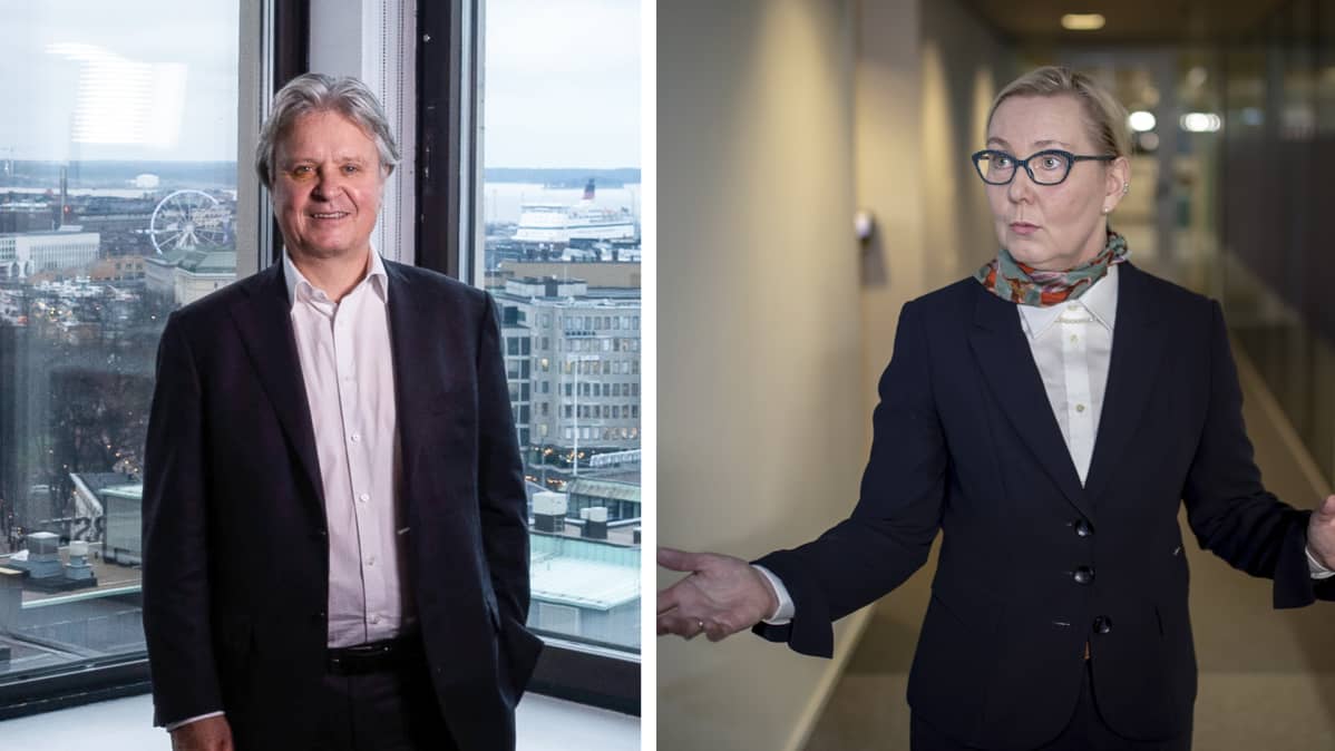 Kuvakollaasissa Nordean väistyvä konsernijohtaja Casper von Koskull, sekä Gasumin toimitusjohtaja Johanna Lamminen.