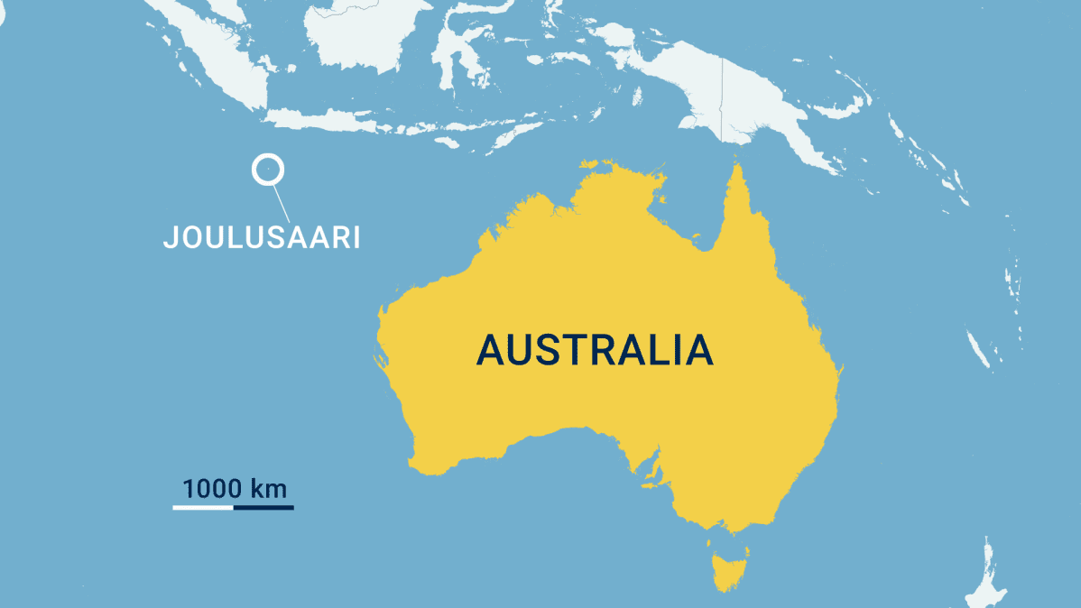 Australia ja Joulusaari kartalla