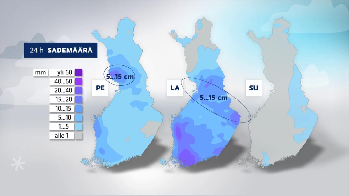 Kartat sademääristä.