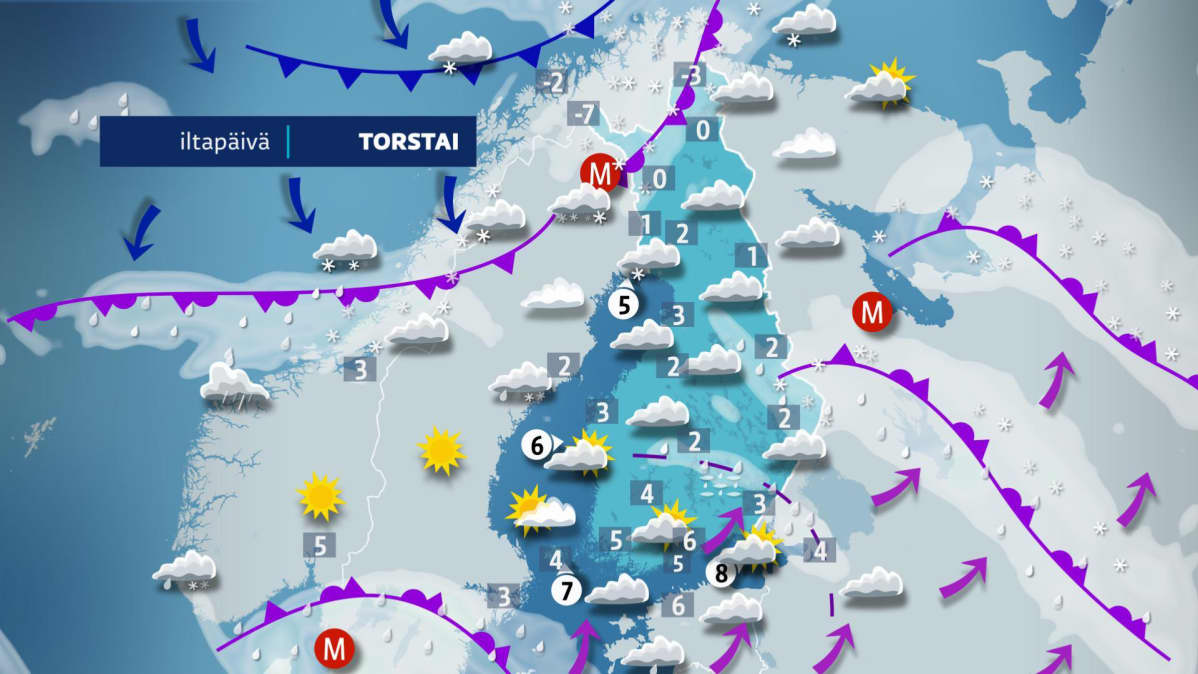 Torstain iltapäiväkartta.