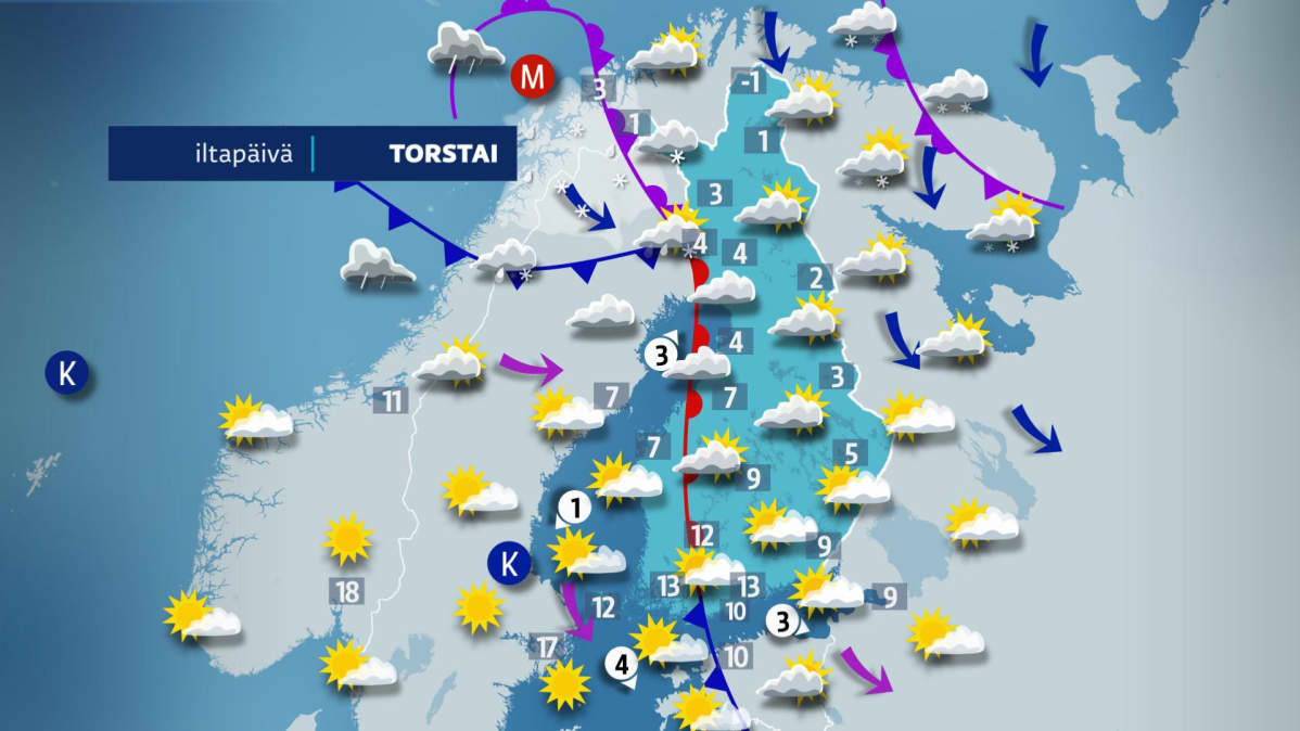 Torstain iltapäiväkartta