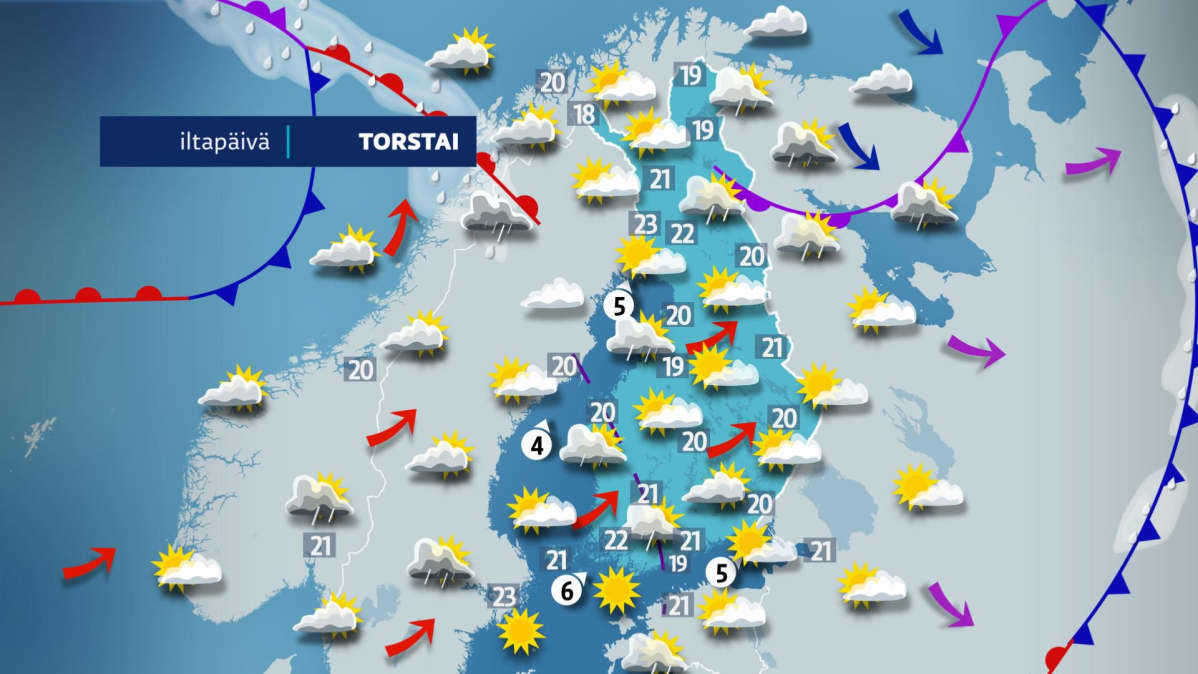 Torstain sääkartta.