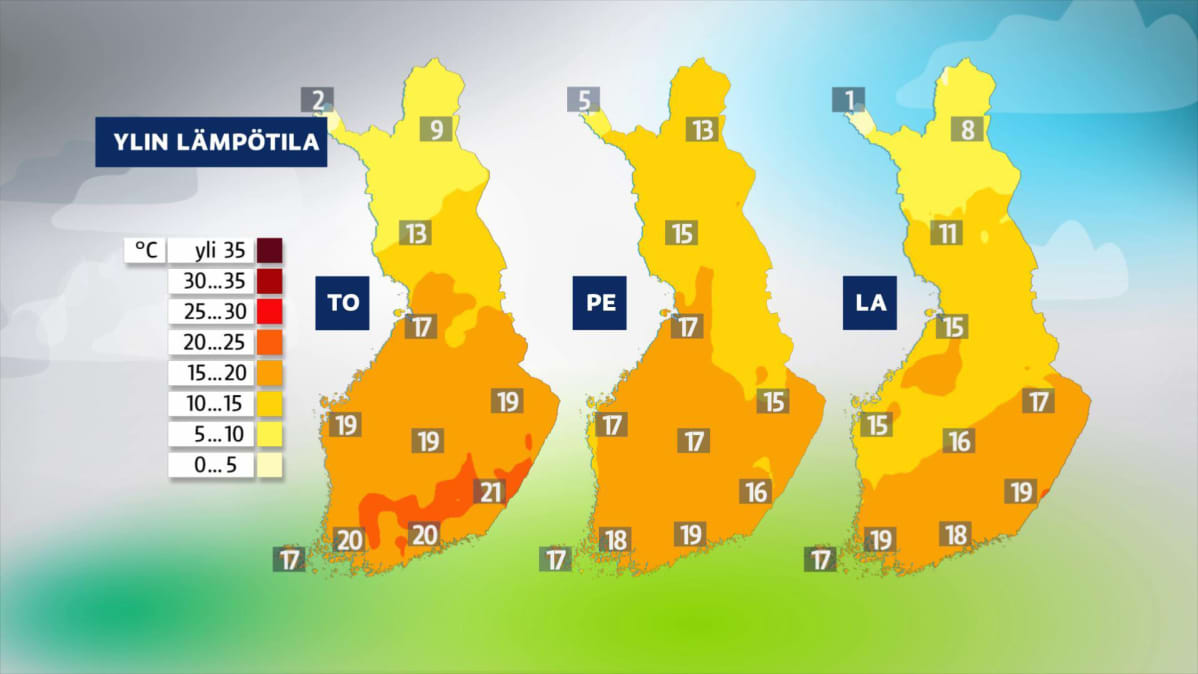 ylin lämpötila -kartta