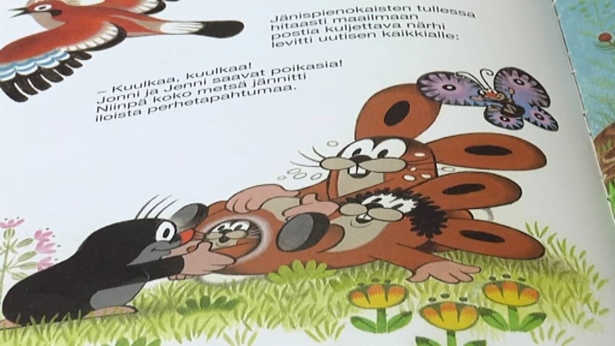 Myyrä-kirjan kuvitusta.
