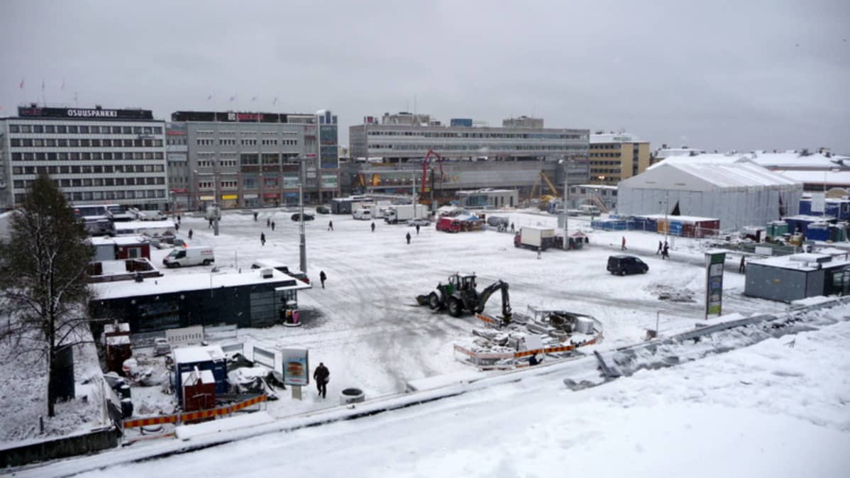 Näkymä Kuopion torille talvella.