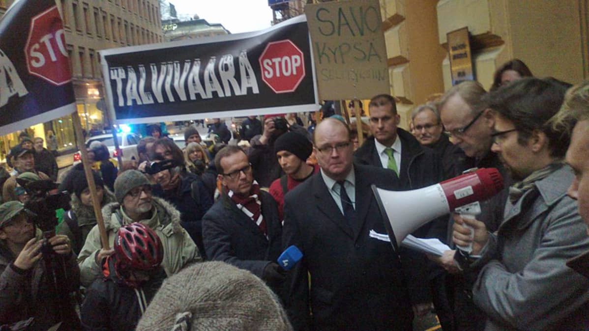 Talvivaara mielenosoitus