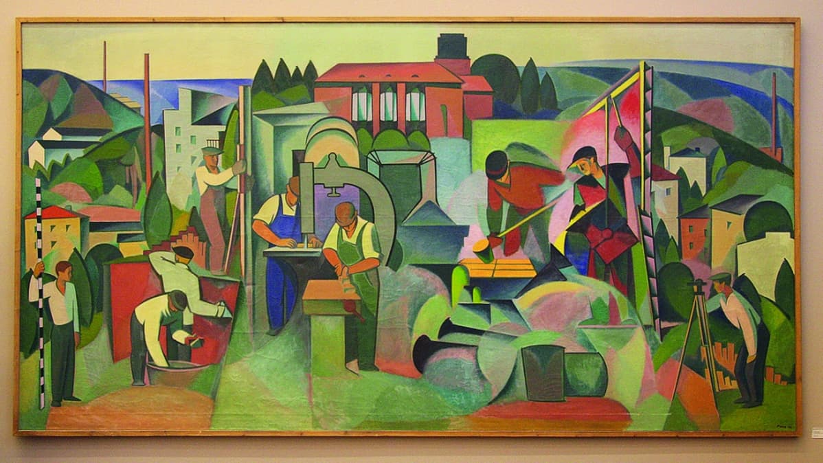 Unto Pusa: Kaupunki nousee (1954) / Taidesäätiö Merita.