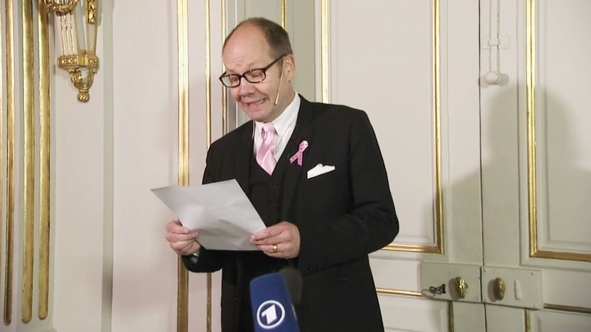 Kirjallisuuden Nobelin-palkinnon julkistamistilaisuus 9. lokakuuta.