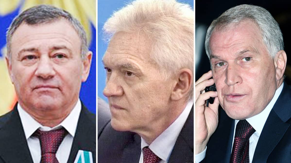 Vasemmalta oikealle: Arkadi Rotenberg, Gennadi Timtšenko ja Juri Kovaltšuk.