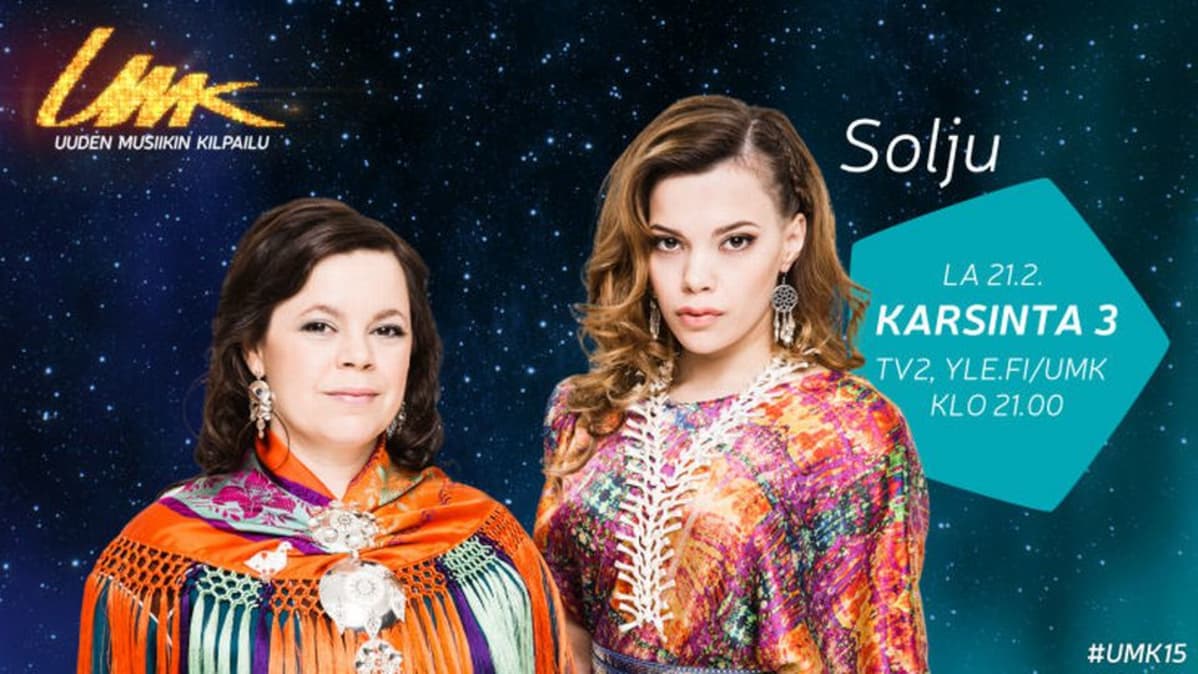 Solju gilvala golmmát UMK-rátkimis guovvamánu 21. beaivve diibmu 21 Yle TV2:žis.