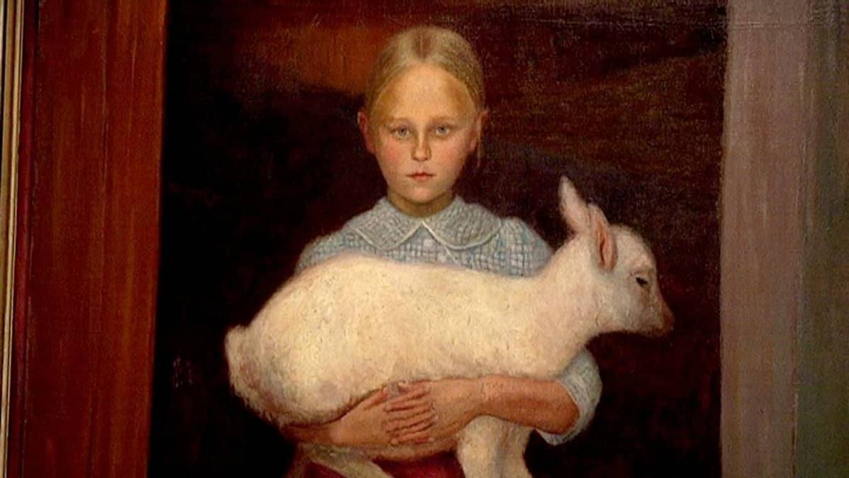 Hugo Simbergin taulu Lammastyttö