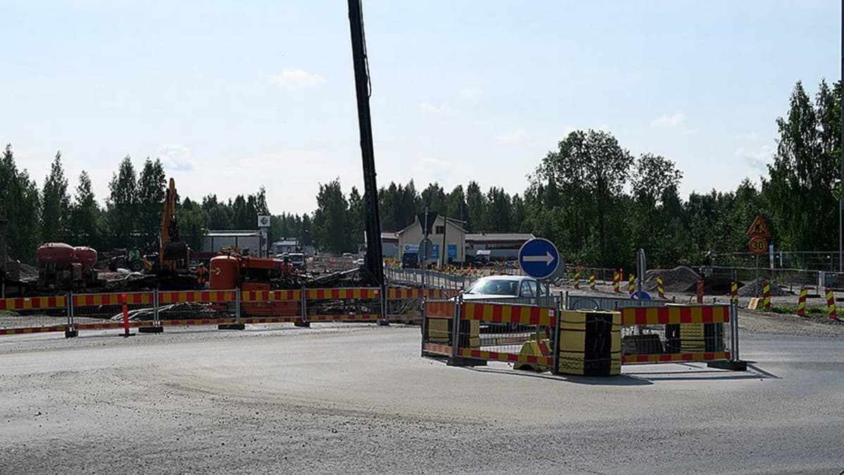 Katutöitä Hämeenlinnassa.