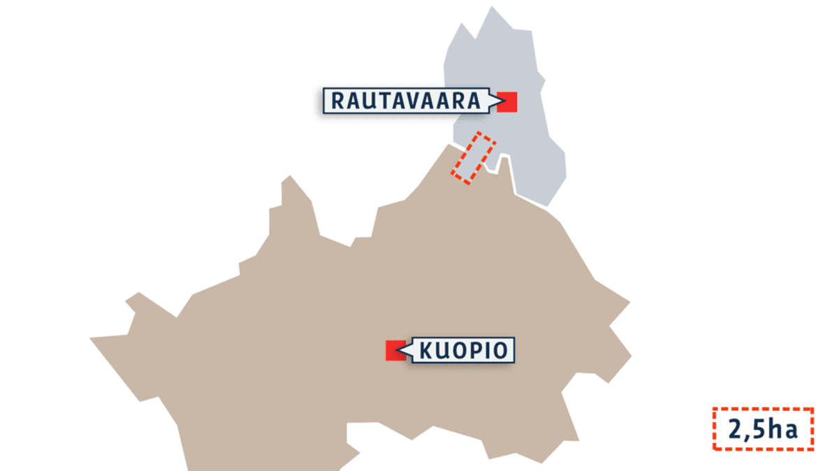 Grafiikka Kuopion ja Rautavaaran kunnista.