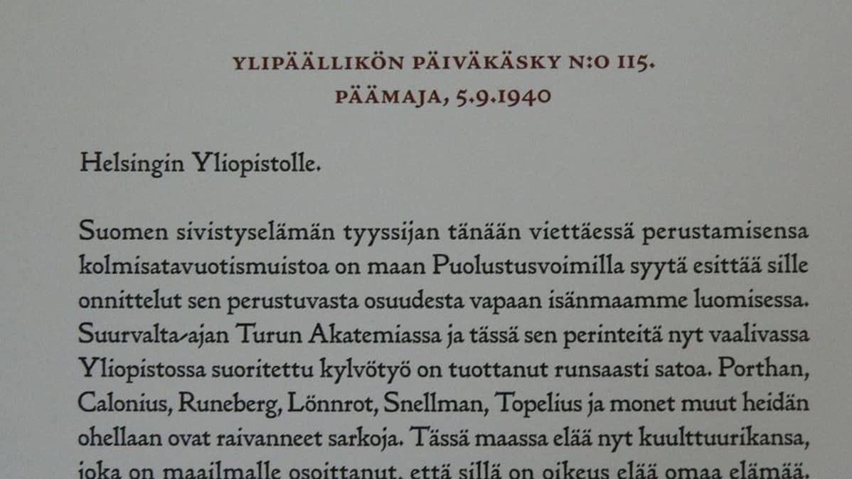 ylipäällkiön päiväkäsky