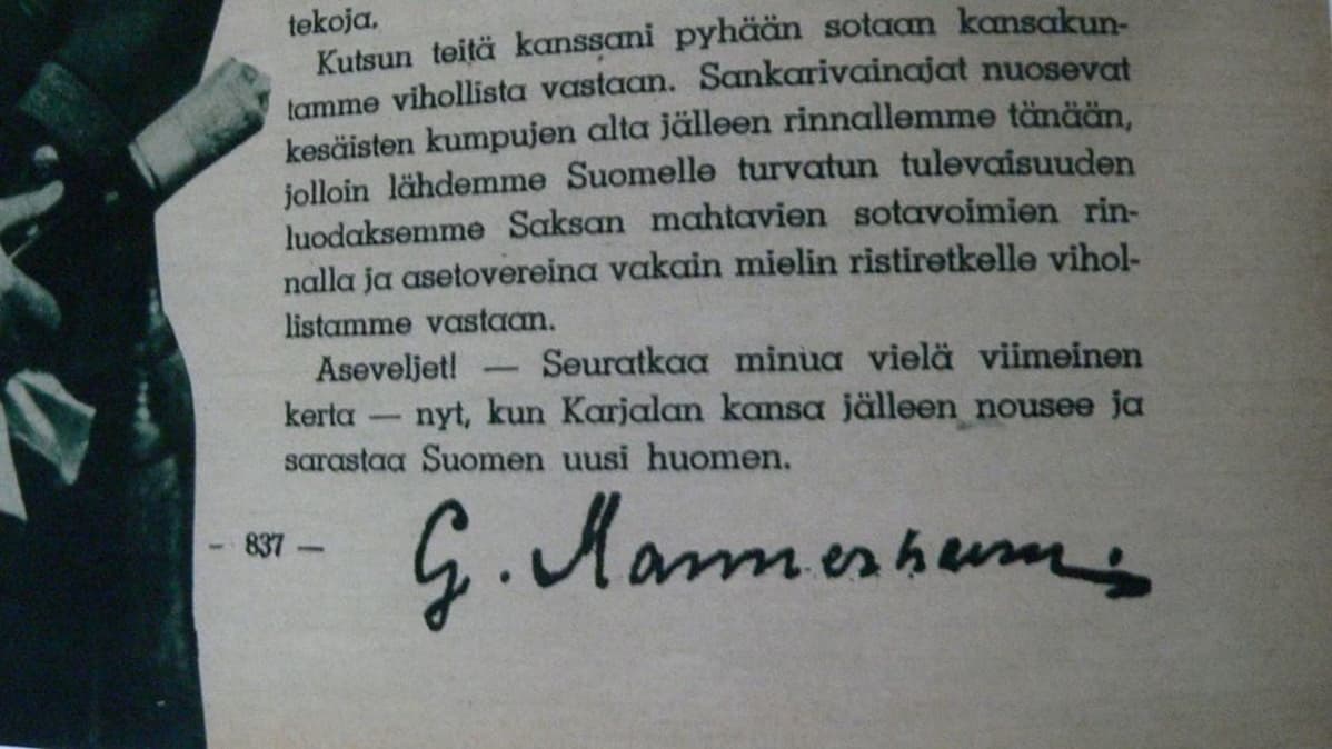 ylipäällikön päiväkäsky kesäkuussa 1941