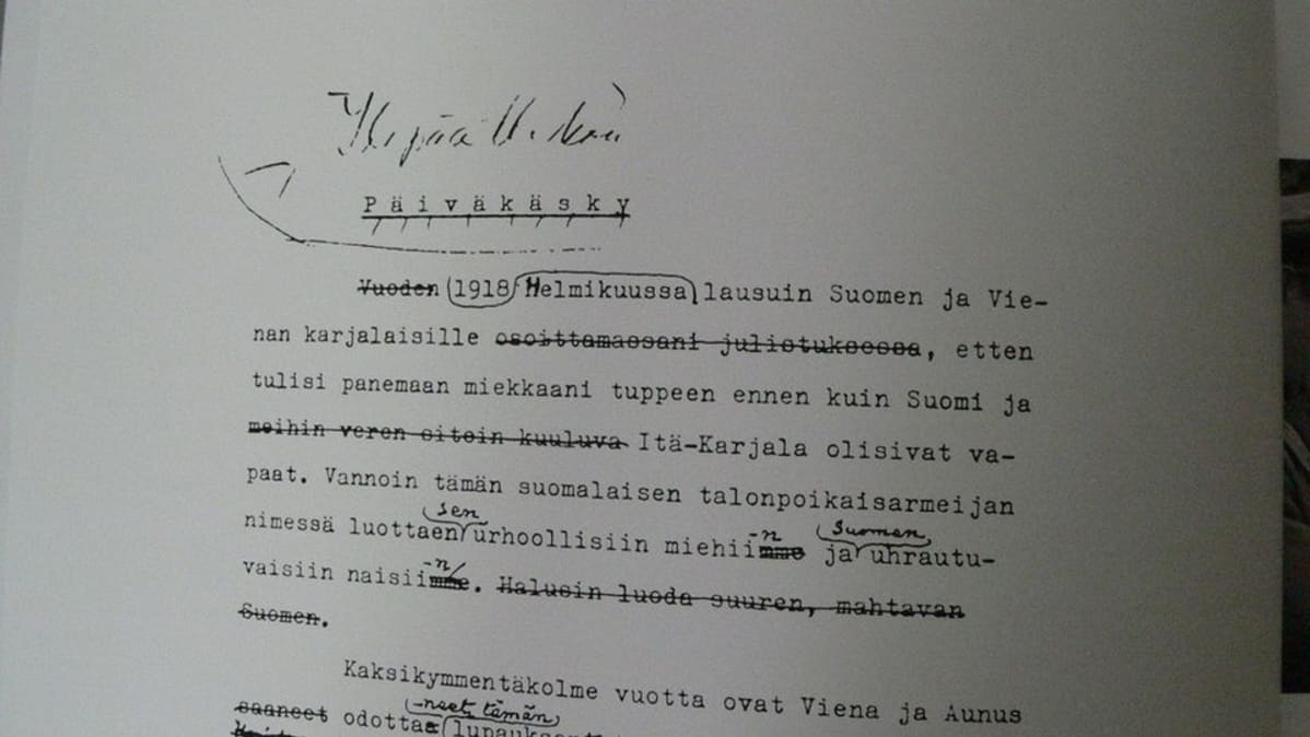 ylipäällikön päiväkäsky heinakuussa 1941