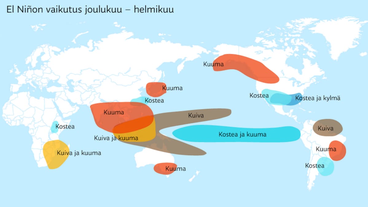 El Niño vaikutus joulukuu - helmikuu