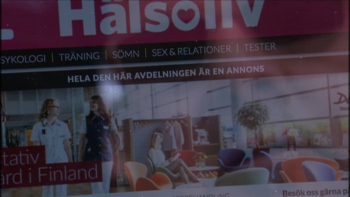 Expressenin Hälsoliv -sivustolla on julkaistu mm. suomalaisen Docrates Syöpäsairaalan natiivimainoksia.
