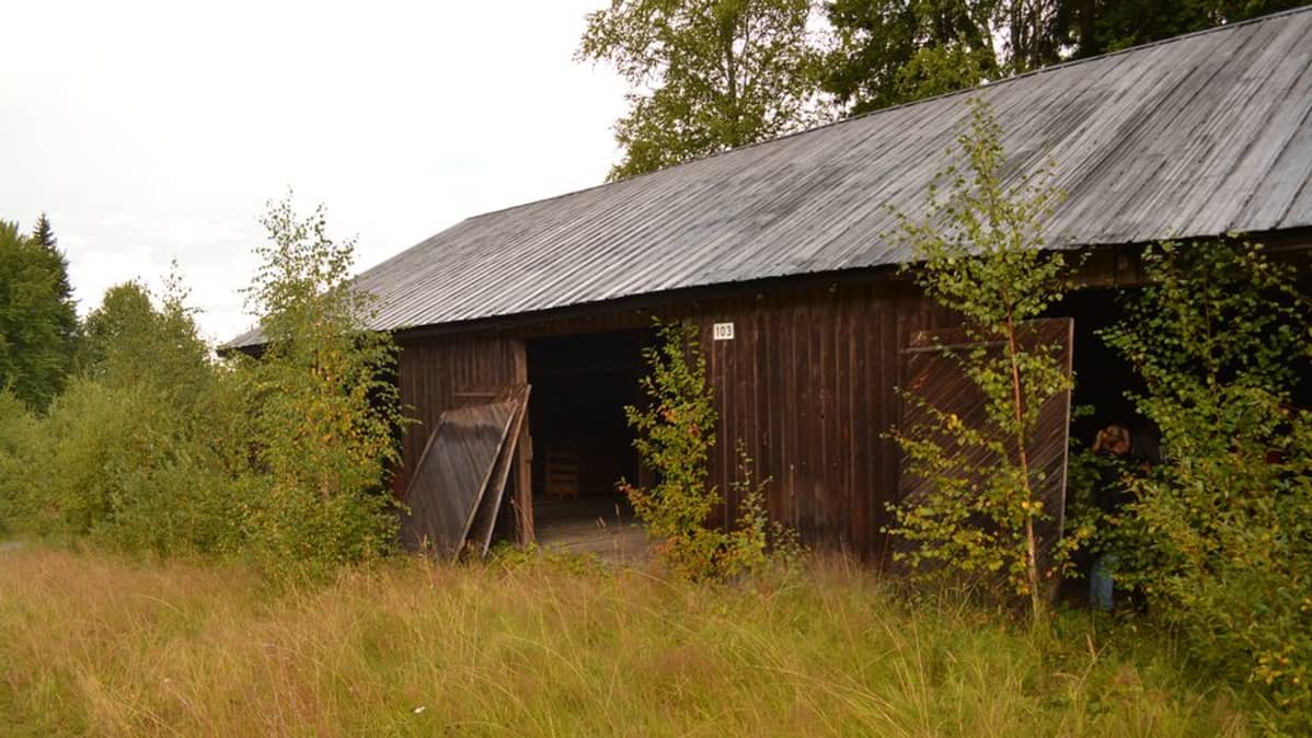 Pusikoitunut rakennus Kuopion Neulamäessä vanhan asevarikon alueella