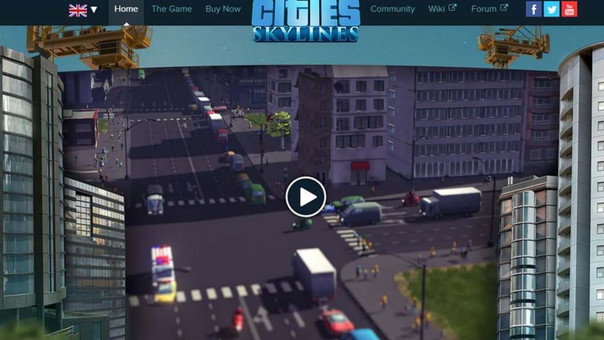 Kuvakaappaus sivustolta http://www.citiesskylines.com/