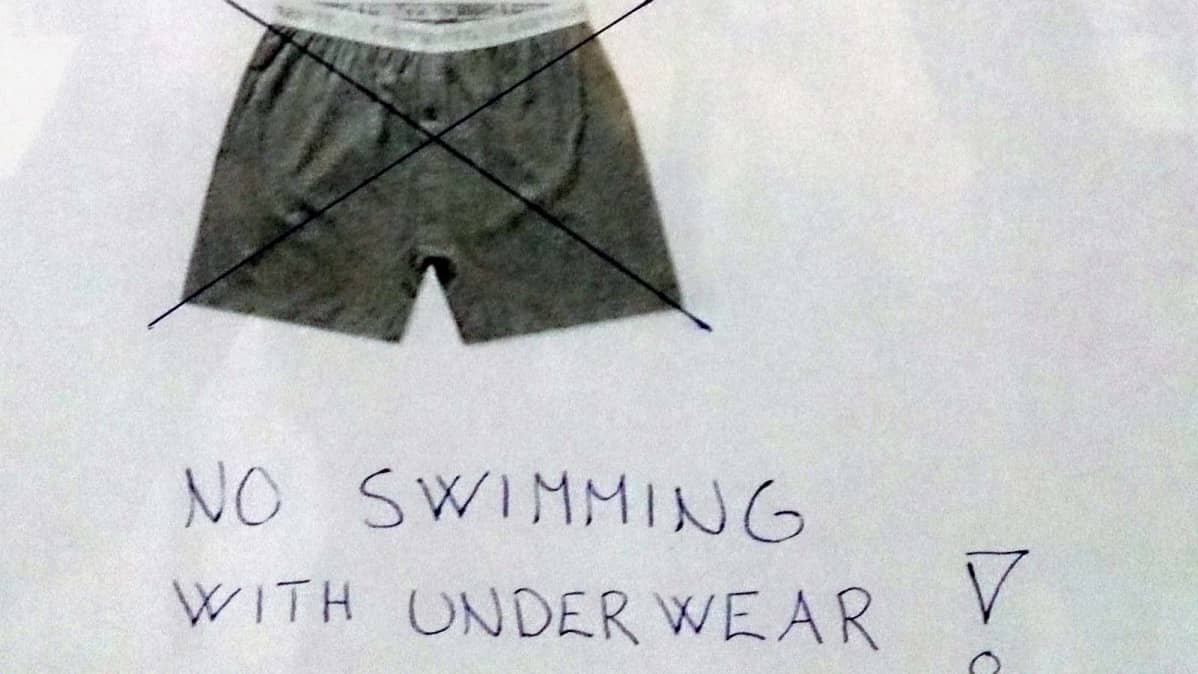 kuvaohje No swimming with underwear