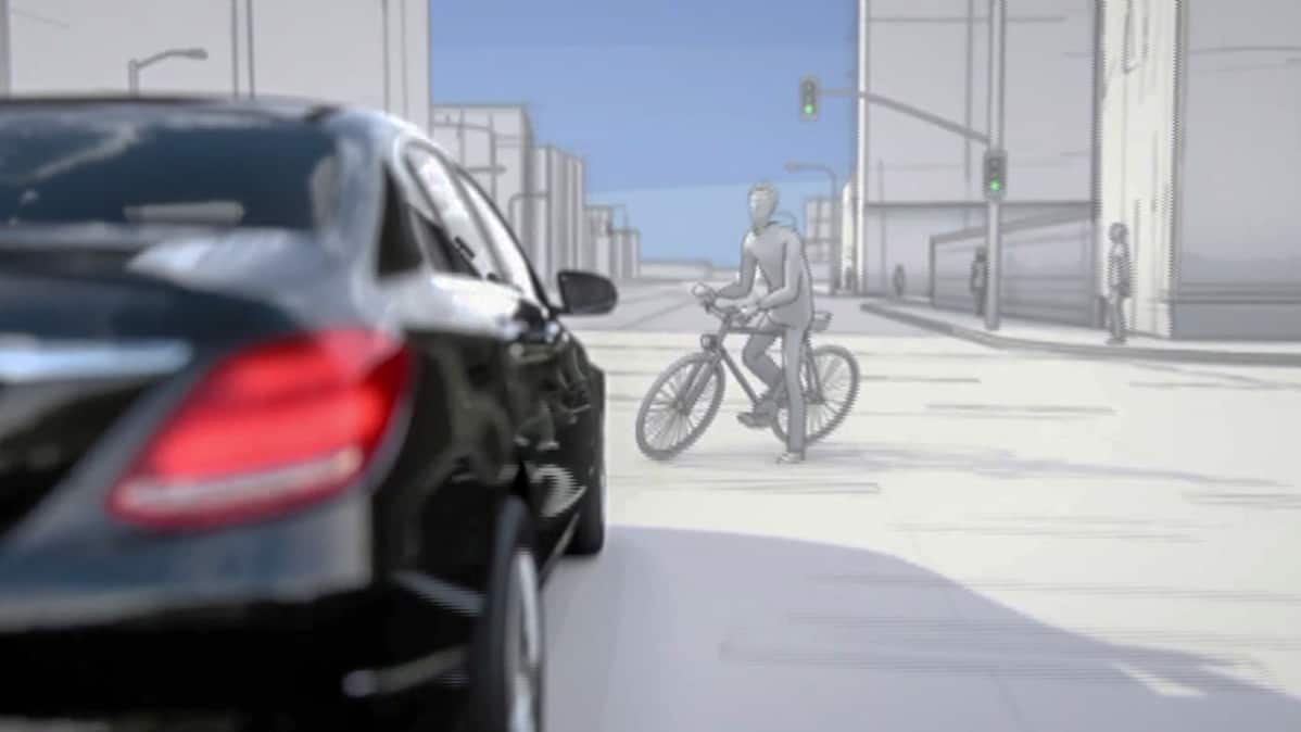 kaaviokuva robottiautosta liikenteessä
