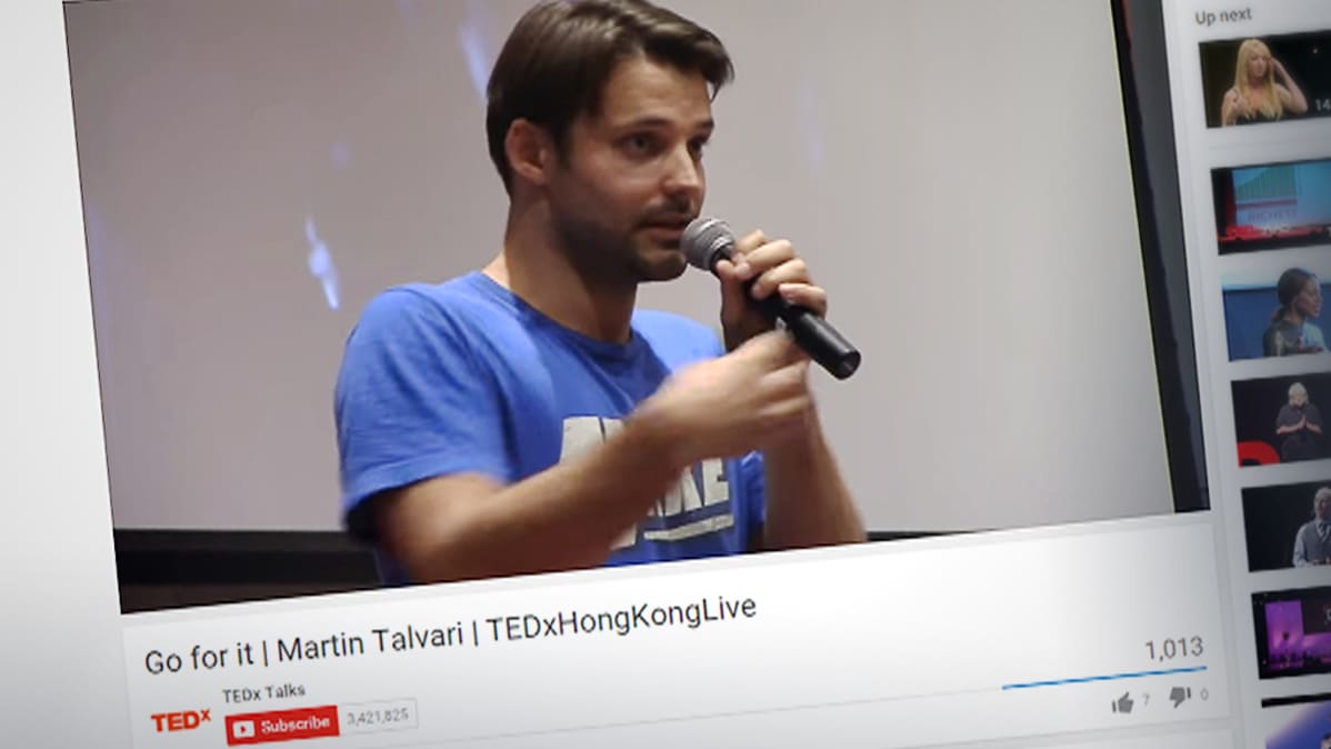 Martin Talvari esiintyi TED-konferenssissa Hong Kongissa vuonna 2014.