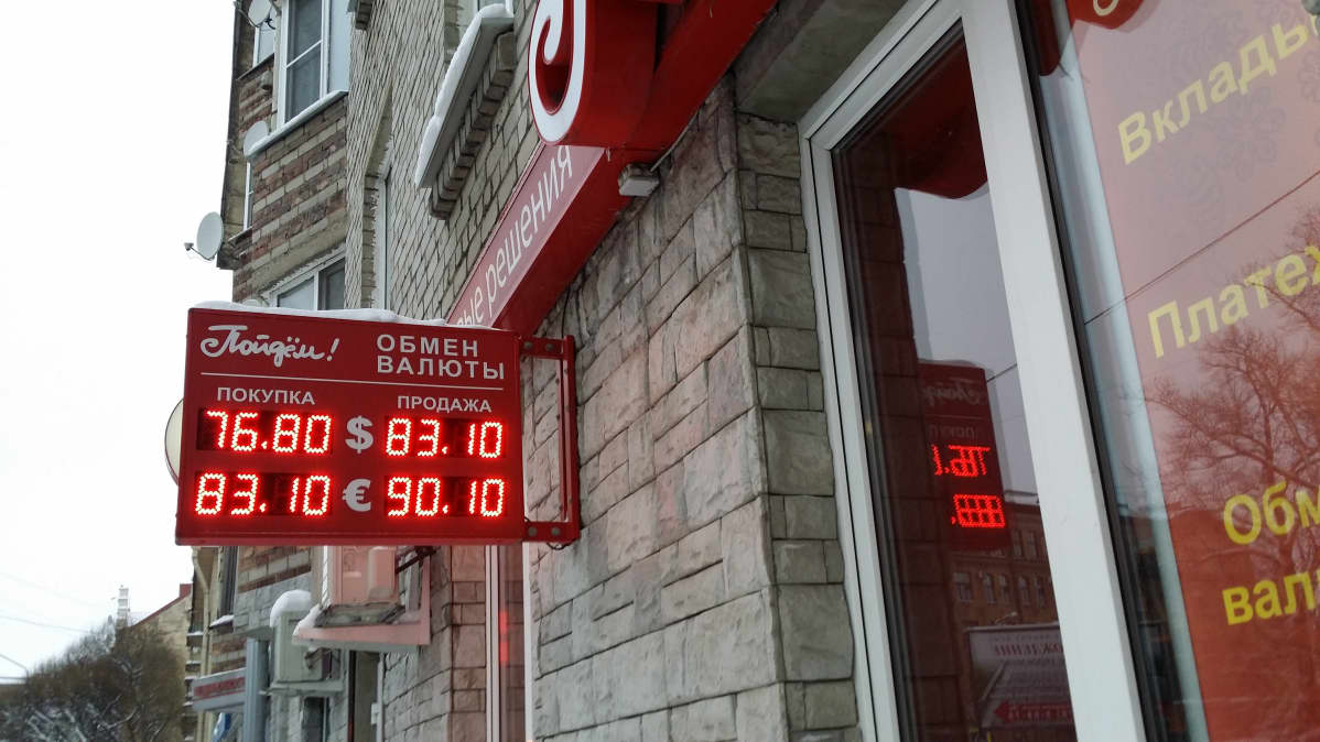 Ruplan vaihtokurssin valomainos