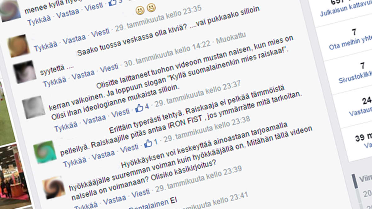 Kuvakaappaus Facebookin kommenttiketjusta