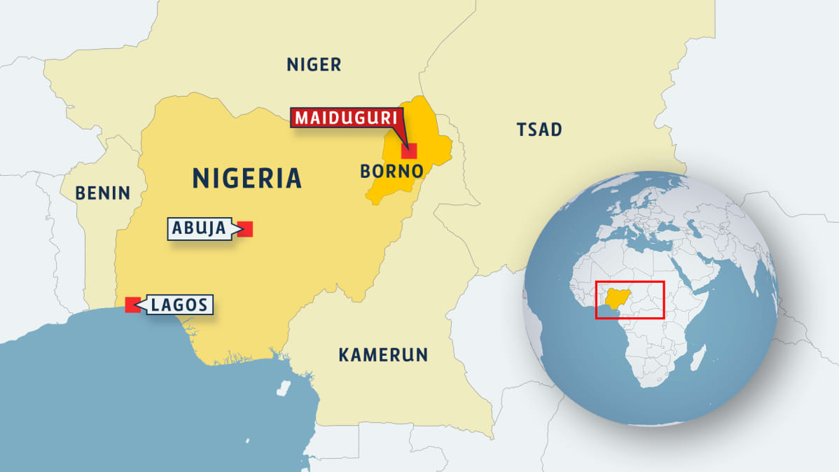 Nigeria kartalla.
