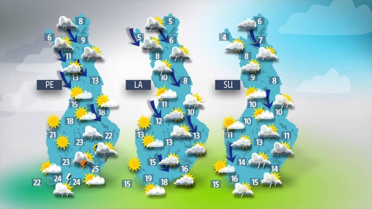 Lähipäivien sääkartat