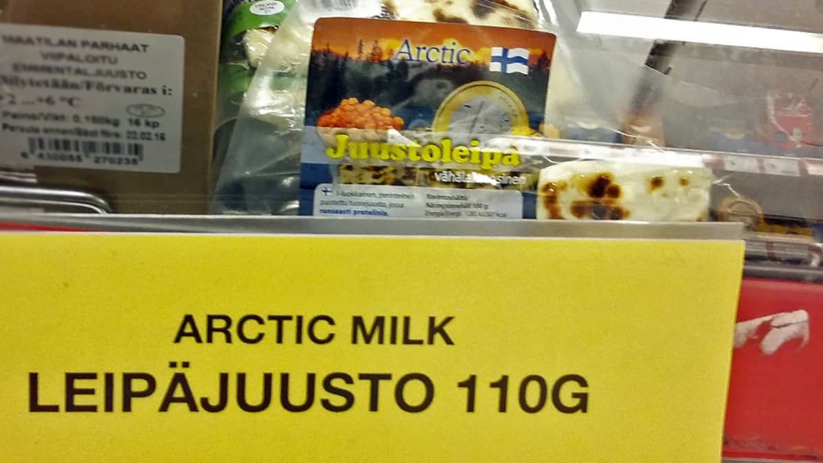 Valmistajan paketissa juustoleipää, mutta kauppias maiostaa leipäjuustoa