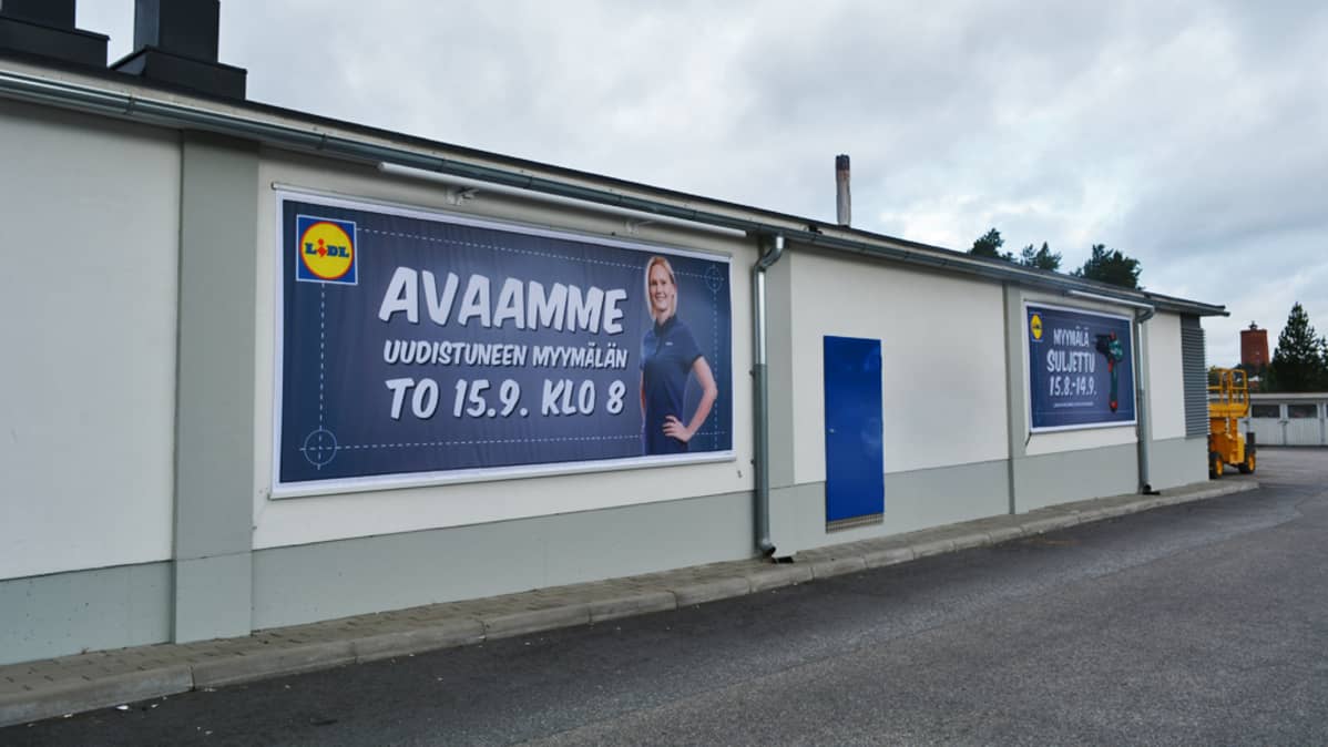 Kajaanin Lidlin seinää.