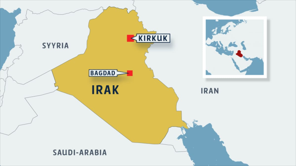 Irakin kartta jossa Kirkuk