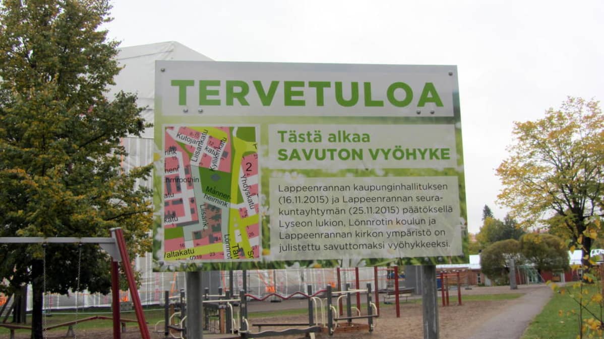 Savuton vyöhyke - kyltti