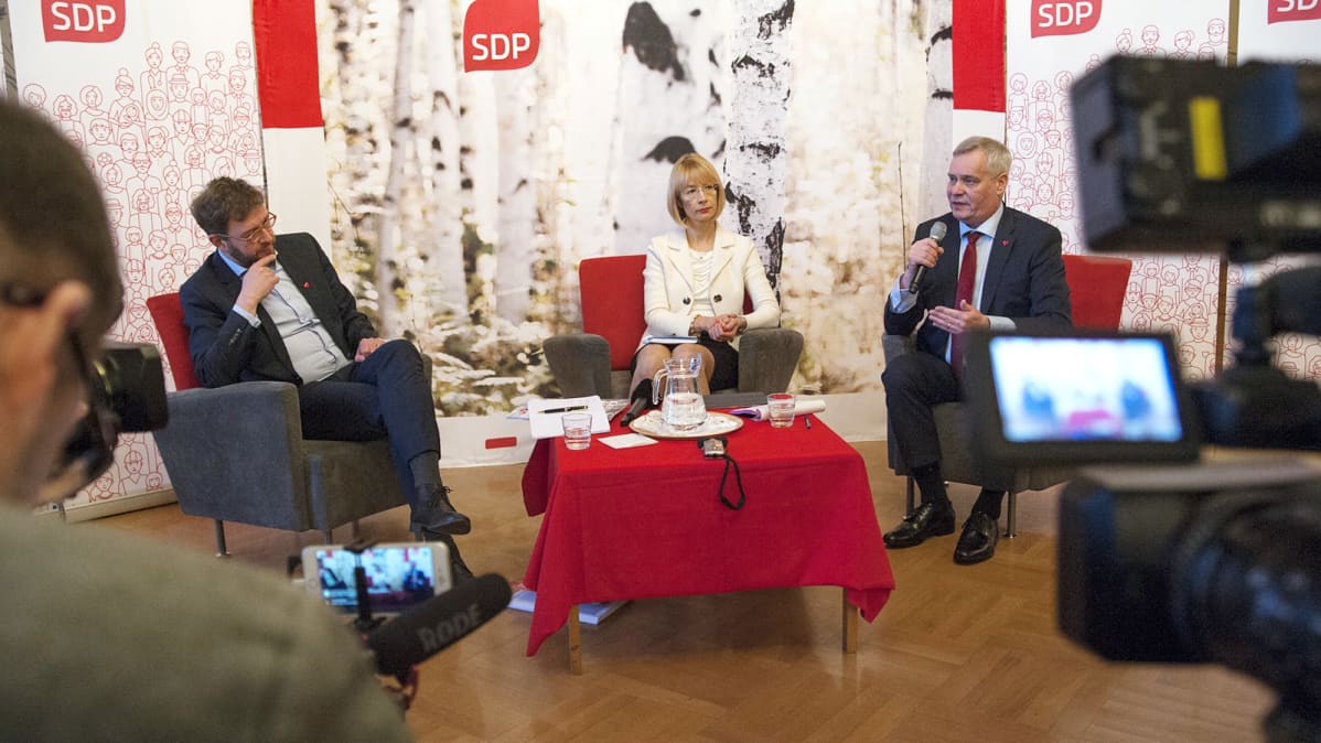 Spd:n puheenjohtajaehdokkaat Kuopiossa.