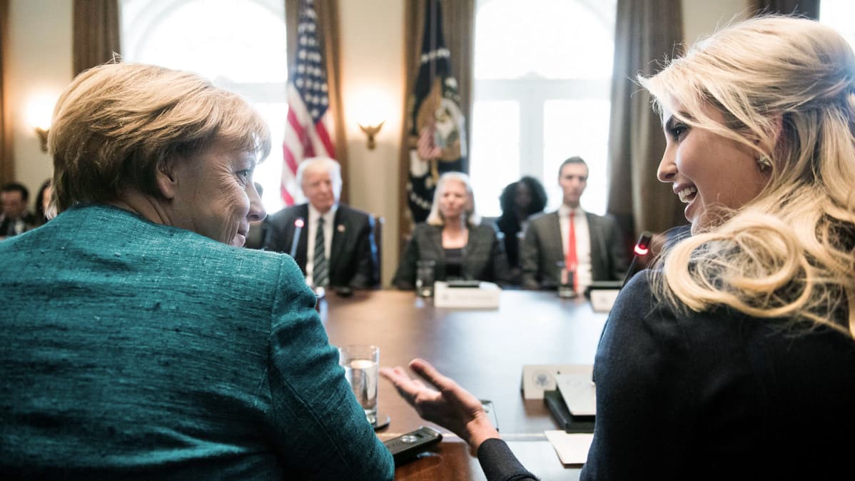 Ivanka Trump ja Saksan liittokansleri Angela Merkel.