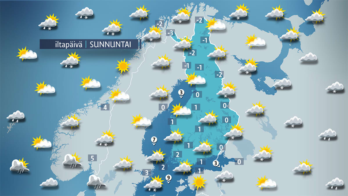 Pääsiäissunnuntain sääennuste.
